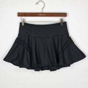 Free People Movement Pleats And Thank You Skort Medium Black Flowy Tennis Skirt
